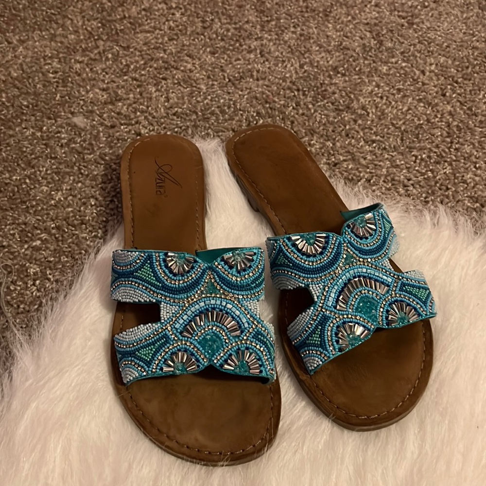 Beautiful Blue Sandals size 10